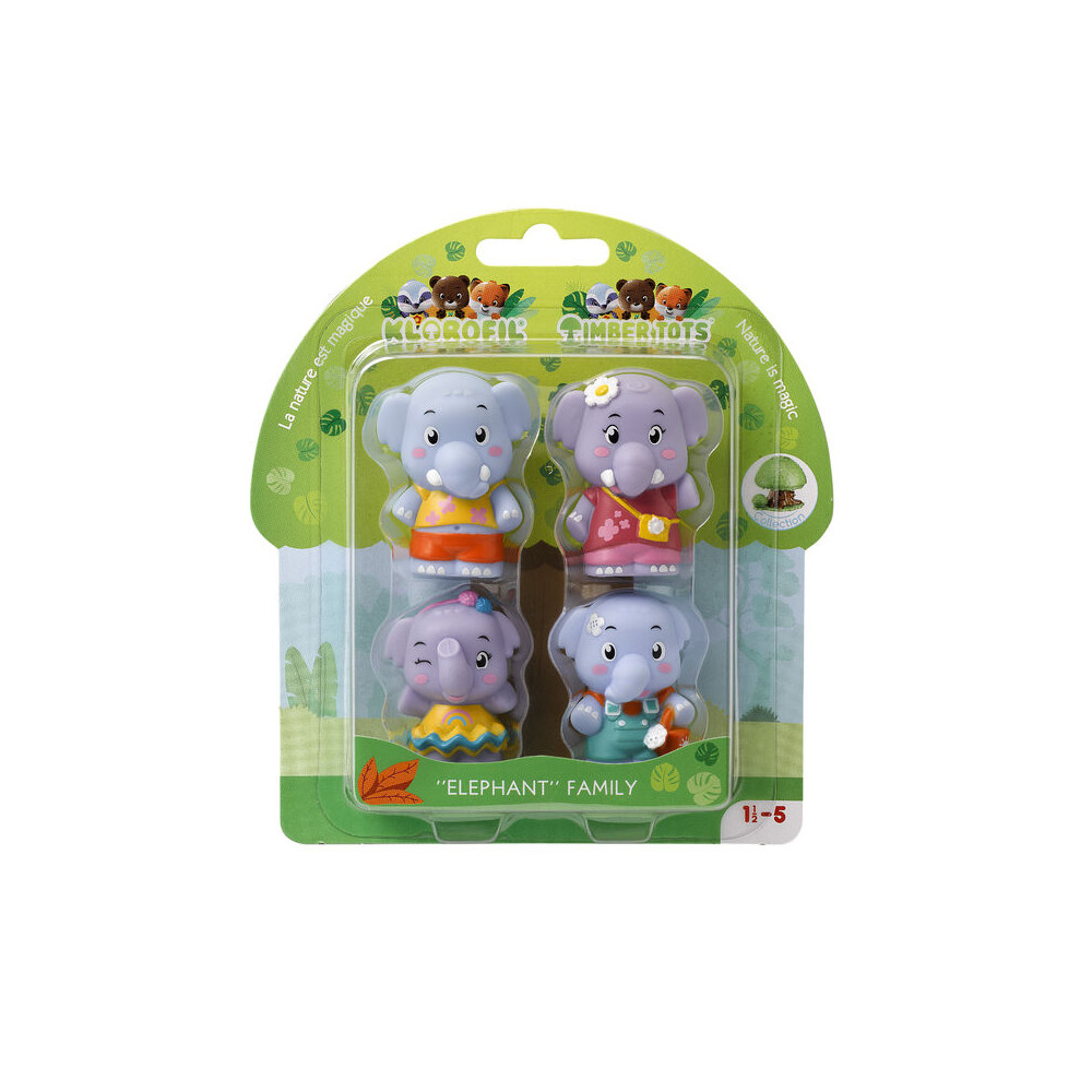 Lot de 4 personnages famille "Eléphant"