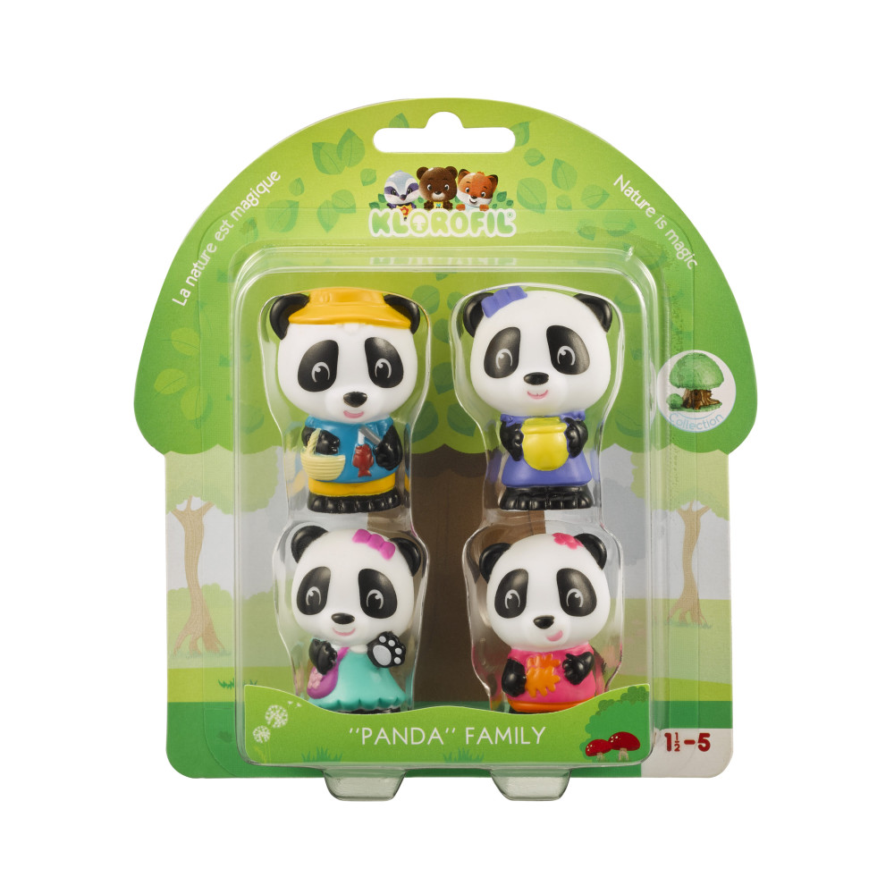 Lot de 4 personnages famille "Panda"