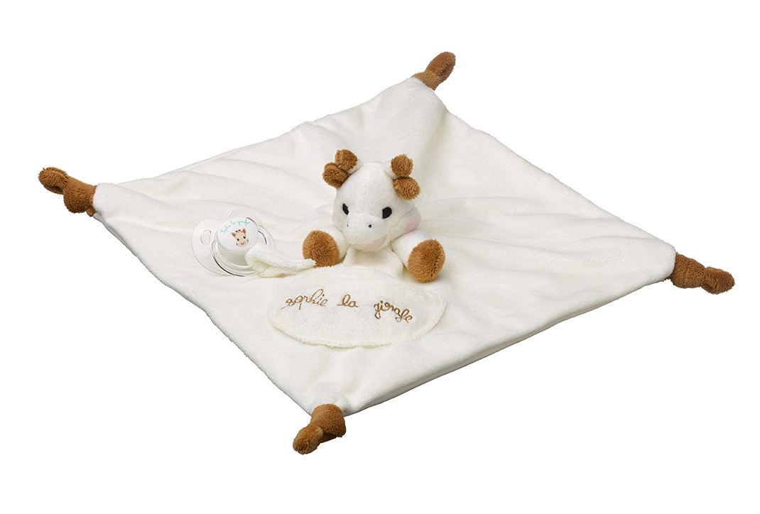 Peluche doudou avec attache-sucette - Sophie la girafe