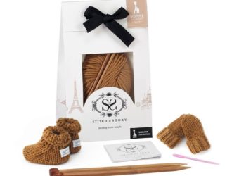 Strickset Handschuhe und Schuhe braun