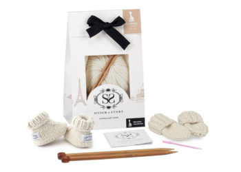 Strickset Handschuhe und Schuhe weiss