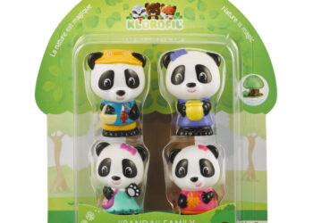 Lot de 4 personnages famille « Panda »